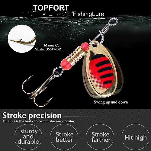 TOPFORT Fishing Lures, Fishing Spoon,Trout Lures, Bass Lures, Spinning