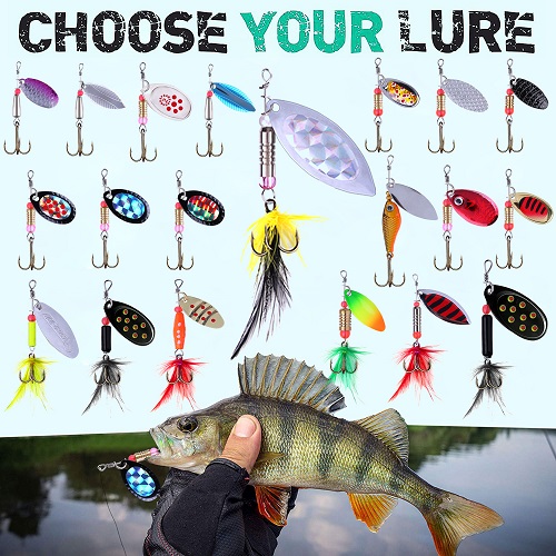 TOPFORT Fishing Lures -20PCS Spinning Lures with carry bag