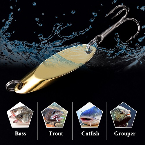 TOPFORT Fishing Lures 10pcs fishing spoon  - Silvery&Golden