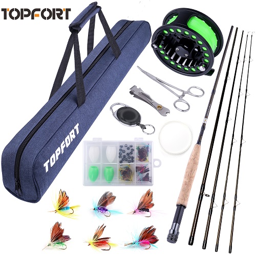 TOPFORT Fly Fishing Rod and Reel Combo